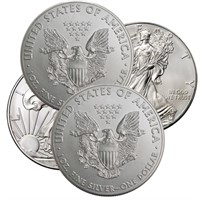 (4) US Silver Eagles Random Dates