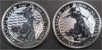 (2) 1 OZ .999 2024 SILVER BRITANNIA ROUNDS