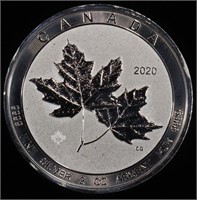 (1) 2 OZ .999 SILV 2020 CANADIAN TWIN MAPLES ROUND