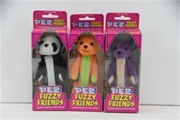 3 PEZ Fuzzy Friends Dispensers NIP