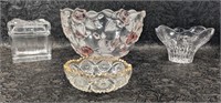 MIKASA CRYSTAL 9" SERVING BOWL BELLA ROSA