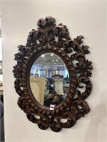 Brown resin foam framed mirror