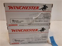 2 50ct Boxes Winchester 9mm Luger 115 Grn Bullets
