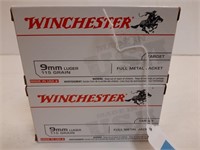 2 50ct Boxes Winchester 9mm Luger 115 Grn Bullets