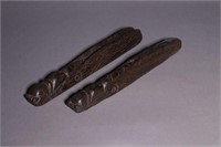 Pair of Chinese Wood Paper Weight