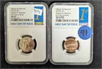 US Mint Set of 2 2019-D 1 Cent & 5 Cent