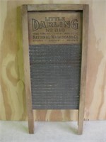 15" Tall Antique Wood & Metal Darling Washboard