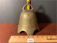 Vintage Chinese Large Etched Solid Brass Temple