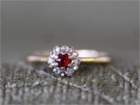14K Gold & Gemstone Engagement Solitare Style Ring
