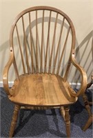 Windsor Back Bent Arm Chair  Saddle Seat Spindle