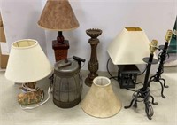 Lamps and pedestal