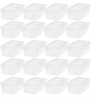 CLEAR PLASTIC STORAGE CONTAINERS- 19 CONTAINERS