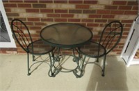 Glass Top Patio Table w/2 Chairs
