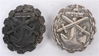 WWI IMPERIAL GERMAN BLACK SILVER NAVY WOUND BADGES