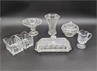 ASSORTED CRYSTAL AND GLASS VINTAGE PIECES