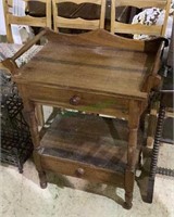 Very nice two tiered solid wood wash stand with