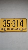 1963 NF license plate