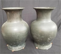 Pair of bronze vases