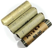 (4) Rolls Mixed Date 1950's Jefferson Nickel Lot