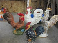 (4) Chicken statues