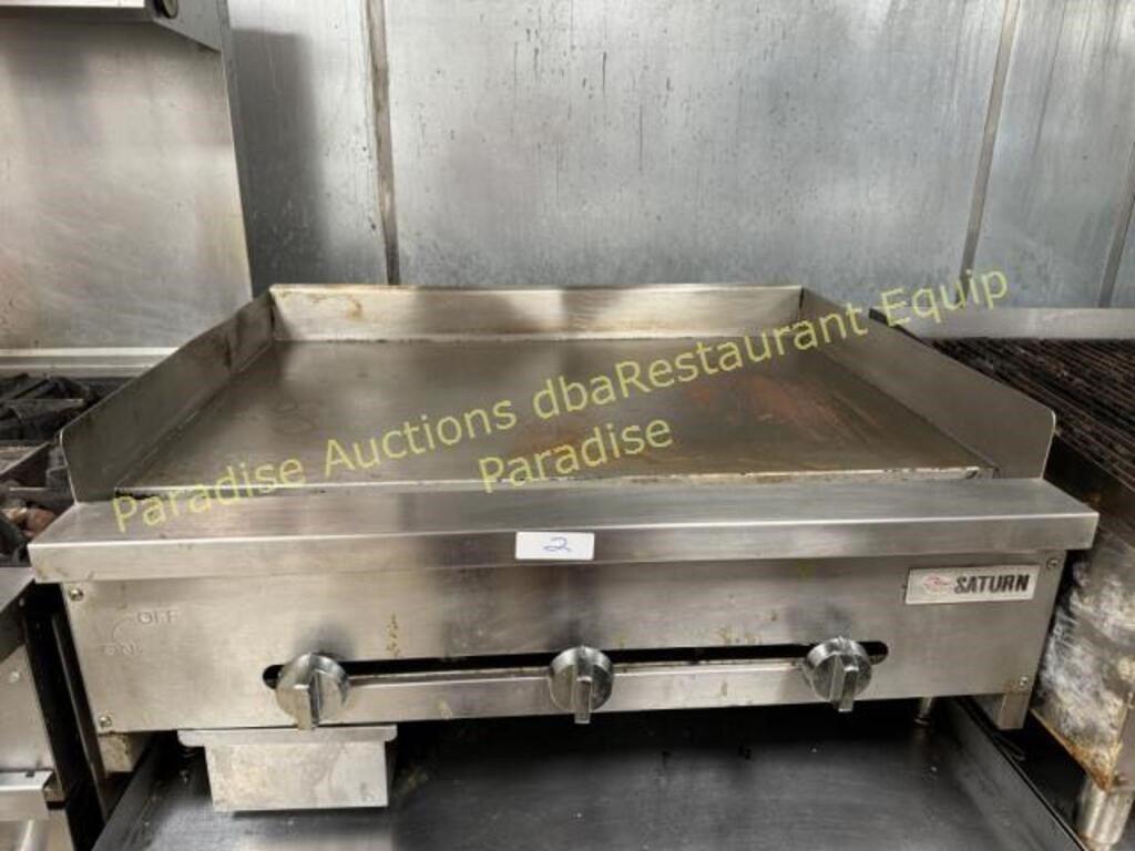 Griddle 3ft Flat, Saturn Brand with drip pan