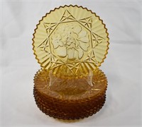 Indiana Glass Gold Carnival Harvest 10 Plates