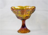 Indiana Glass Gold Carnival Harvest Grape Compote
