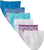 (N) Hanes Women's 6 Pack Core Cotton Hi Cut Panty