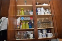 CONTENTS OF CABINET BOTH DOORS - CUPS & GLASSES