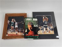 2) LARRY BIRD AUTOGRAPHED PRINTS & DRIVE BOOK