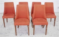 Six contemporary fabric upholstered chairs