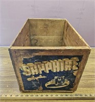 Vintage Sapphire Apples Fruit Crate w Original