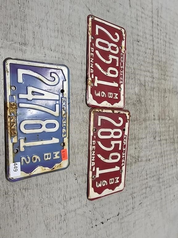 3 License Plates