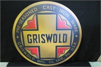 ROUND  GRISWOLD CAST IRON SKILLET WARE ADV. SIGN
