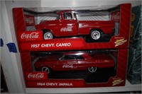 Die Cast Coca Cola Cars--'57 Cameo & '64 Impala