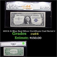 1957A $1 Blue Seal Silver Certificate Cool Serial