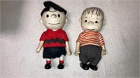 Vintage Charlie Brown & Linus Pocket Dolls 7’’H