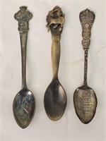 Set of 3 Sterling Silverplated Collectible Spoons