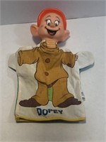 Vintage 1950a Walt Disney Dopey Hand Puppet