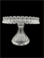 Clear Glass Cake Stand, Fostoria American Pattern