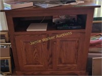 Oak Tv Stand 36x20x33". Contents Not Included,