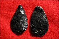 2 Obsidian Blades Longest is 3 5/8"  Found by Venn