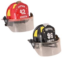 Houston Fire Dept Captain & Firefighter Helmets