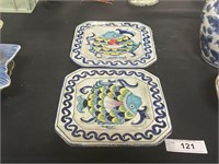 Pair Of Decorative Italian Plates