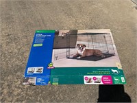 Folding double door dog crate- in box