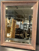 Vintage Wood Framed Beveled Mirror