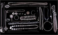 Silver-tone Costume Jewelry & Sterling Rosary