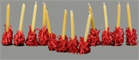 TWELVE CHRISTMAS TREE CANDLES ON CLIPS