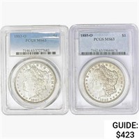 [2] Morgan Silver Dollars NGC/PCGS MS63 [1883-O,