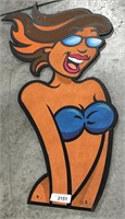 Retro Girl in Bikini Prop Sign.